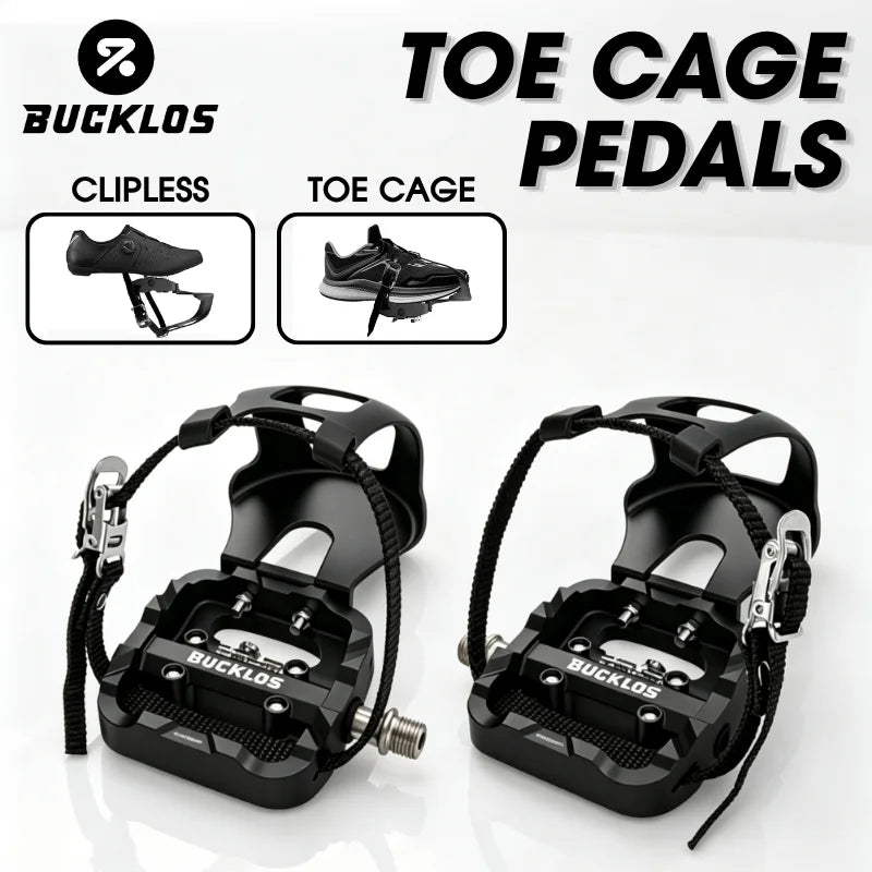 BUCKLOS Dual Function Bike Pedals – Platform & SPD Clipless
