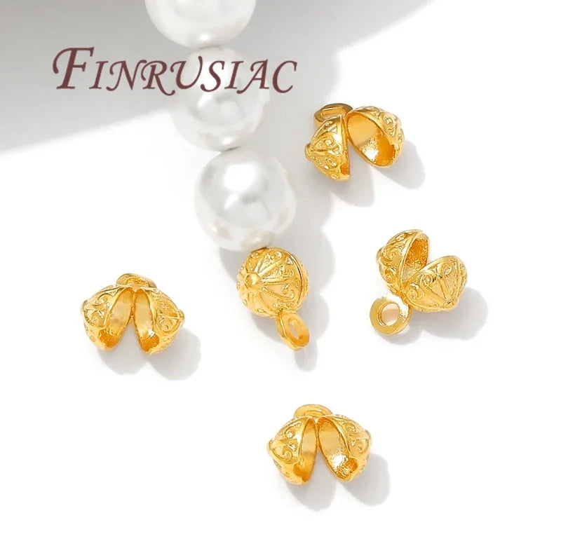 18K Gold Plated Crimp Cover Beads – DIY Jewelry Findings
