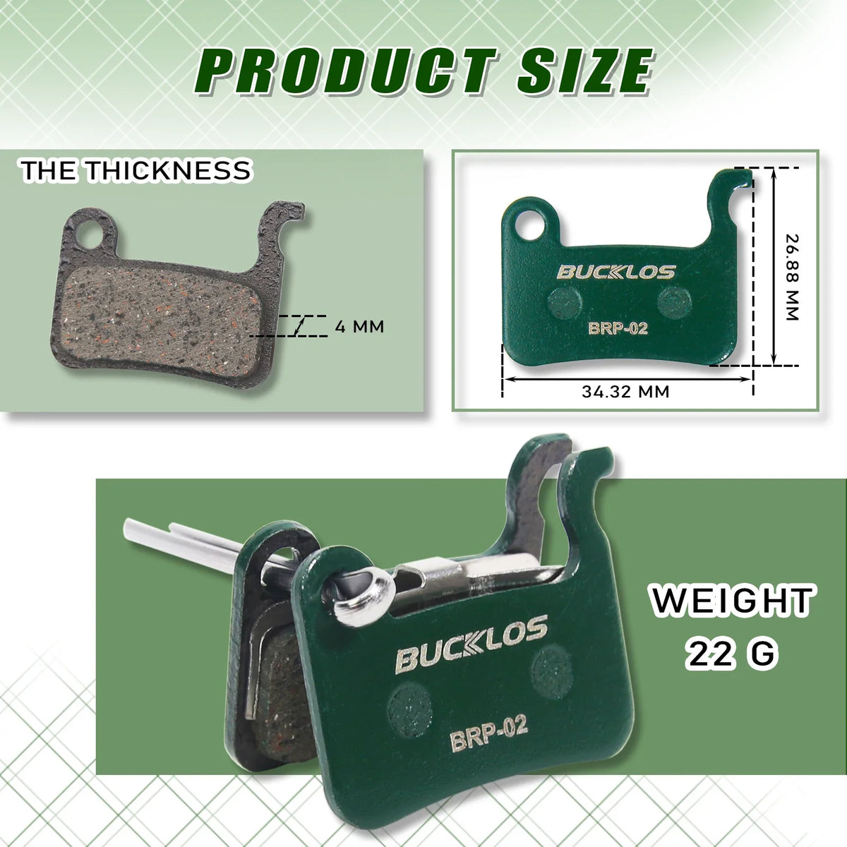 BUCKLOS Hydraulic Disc Brake Pads 25 Pairs – A01S M06 MTB