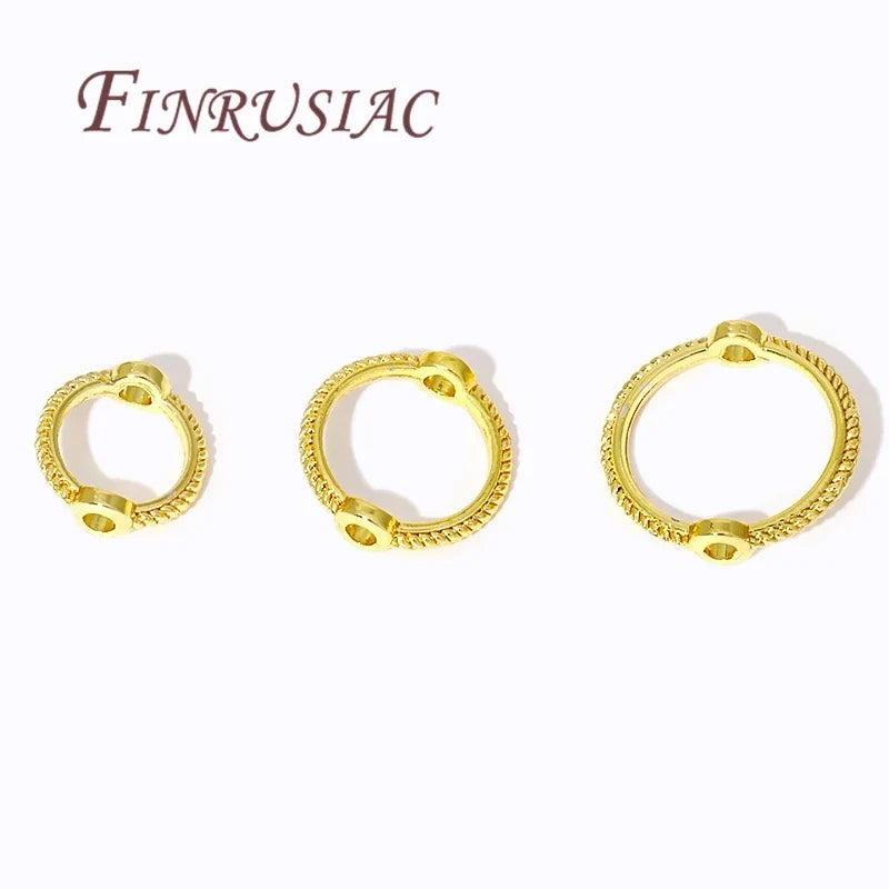 Brass Circle Frame Spacer Beads – 14K/18K Gold Plated DIY