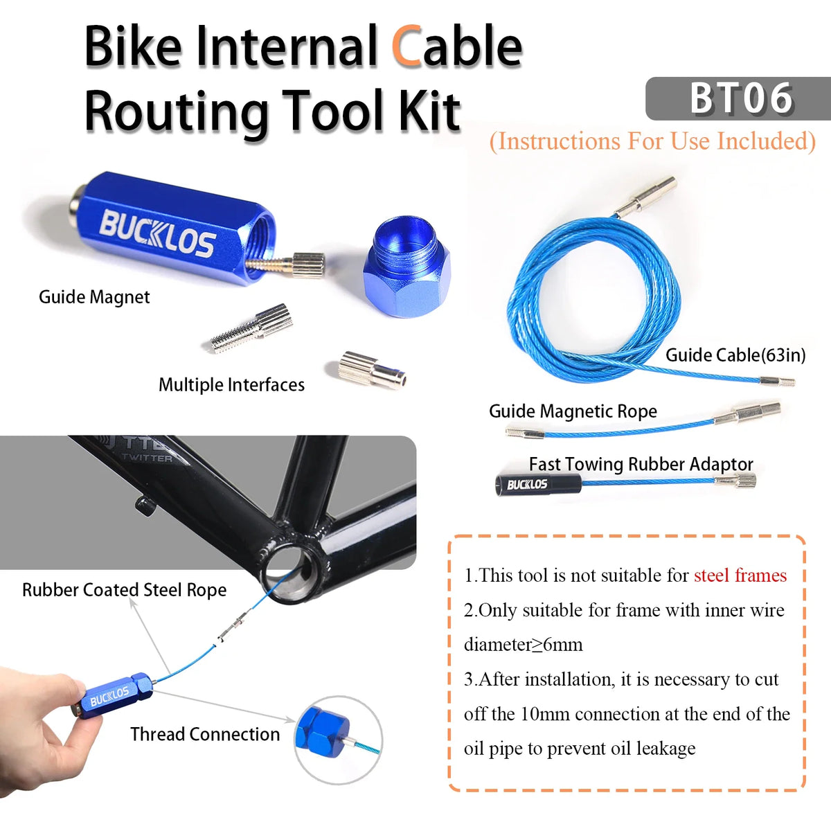 BUCKLOS BT06 Bike Internal Cable Routing Kit Tool