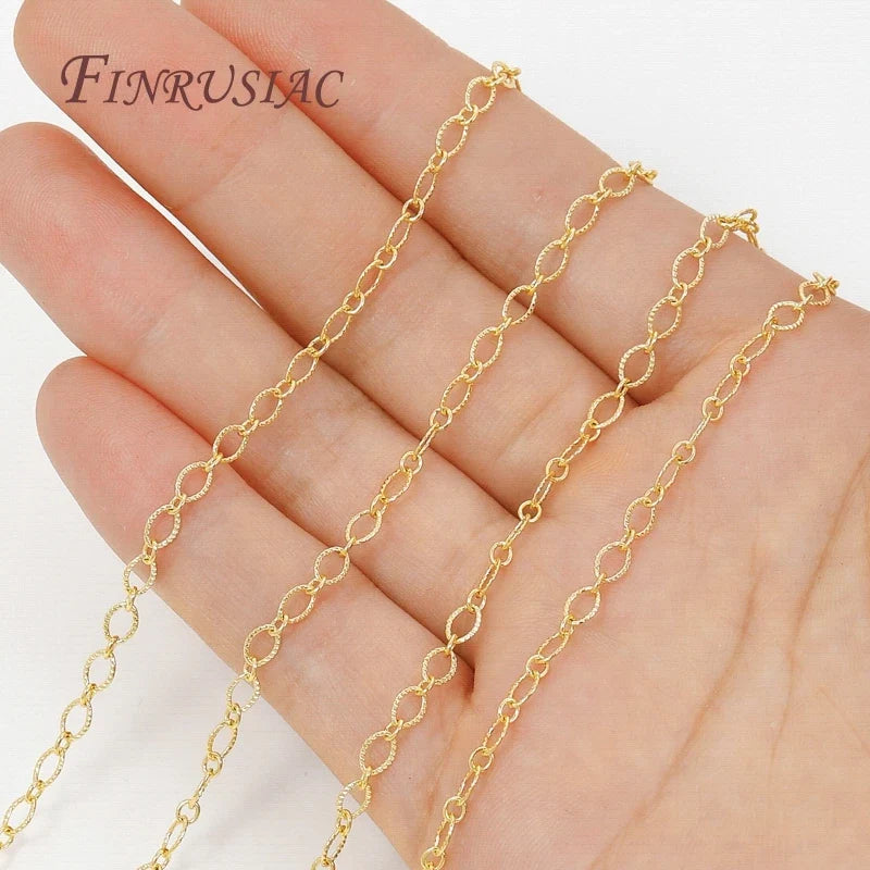 18K Gold Plated Brass Chain – DIY Necklace & Bracelet Making