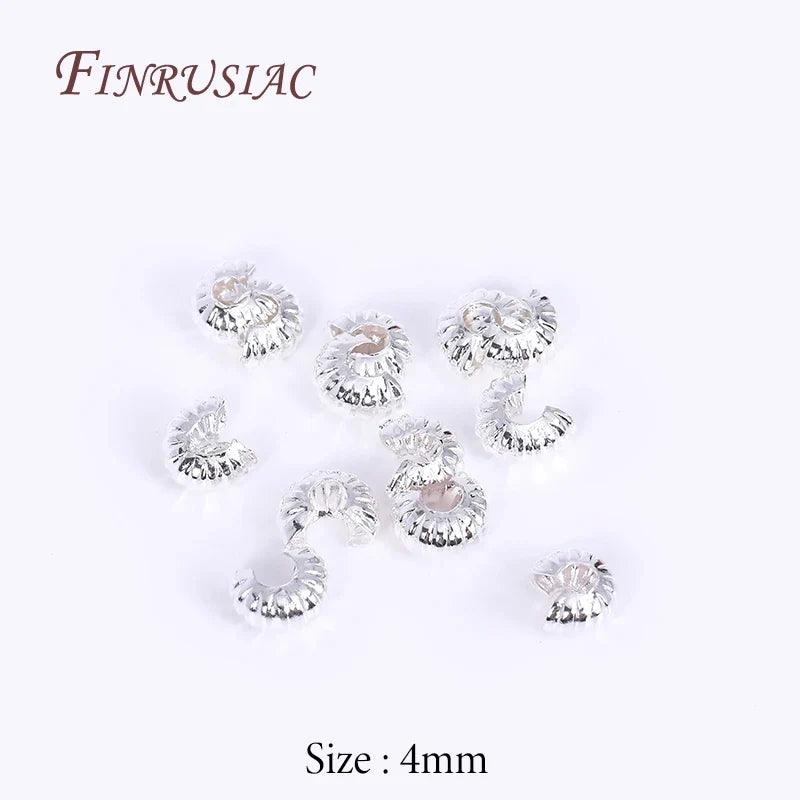 18K Gold Plated Crimp Cover Beads – 50/100 Pcs | DIY Jewelry