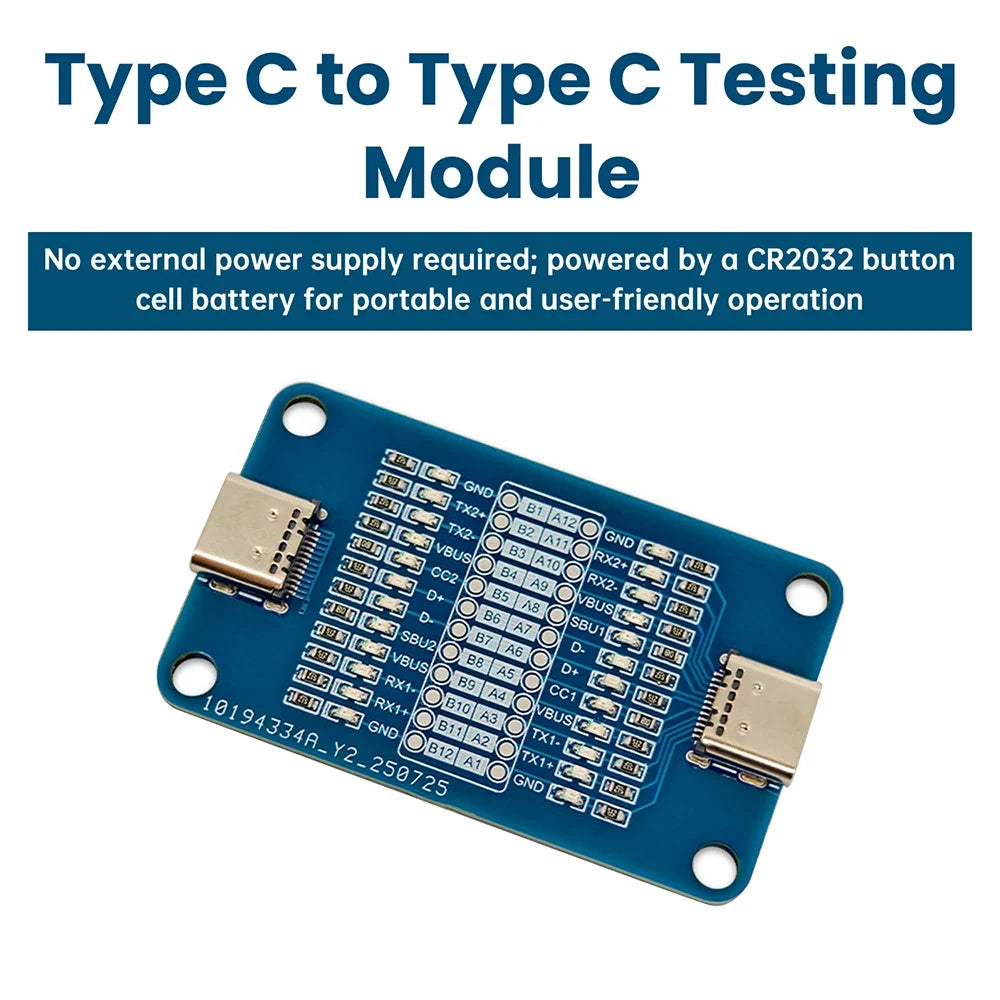 USB-C Cable Tester Module – 24-Pin Dual Port LED Indicator
