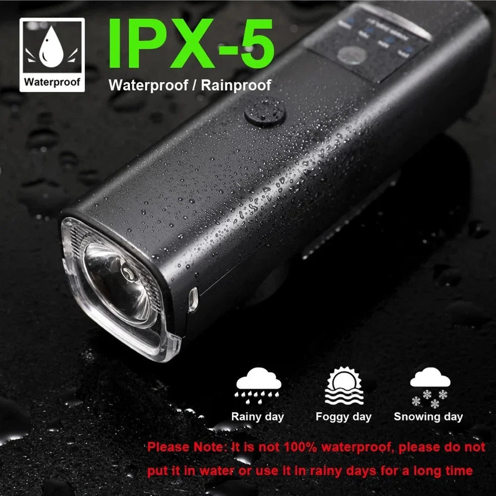 2-in-1 Bike Headlight & 120dB Horn USB Rechargeable Front Light