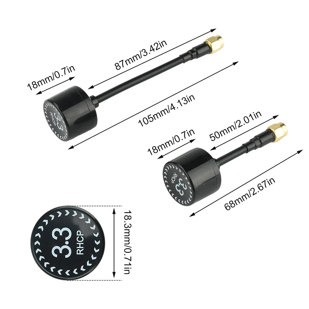 occkic 3.3GHz FPV Drone Antenna 68mm/105mm | 4.5dBi UAV