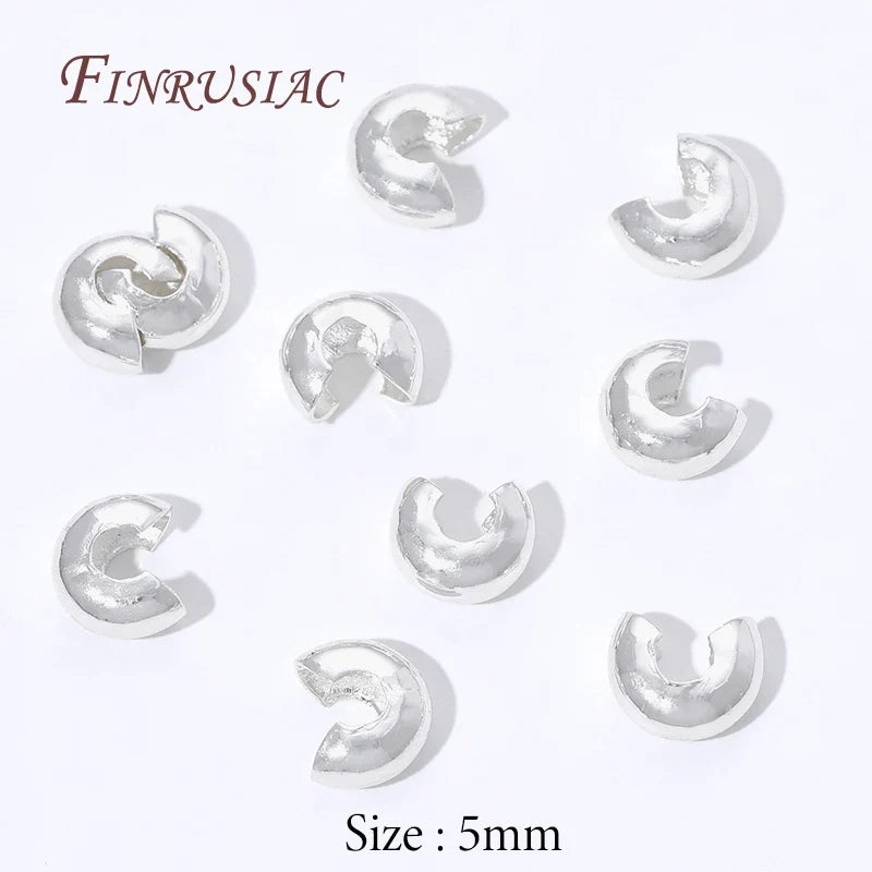 18K Gold Plated Crimp Cover Beads – 50/100 Pcs | DIY Jewelry