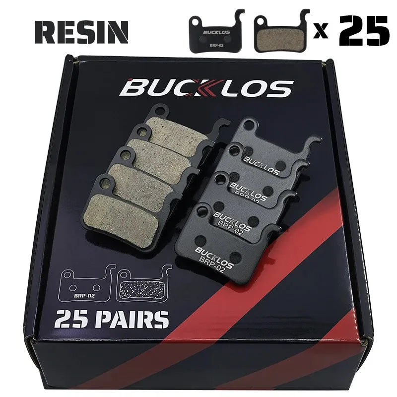 BUCKLOS 25 Pair MTB Disc Brake Pads Resin Metal Ceramic A01S M06