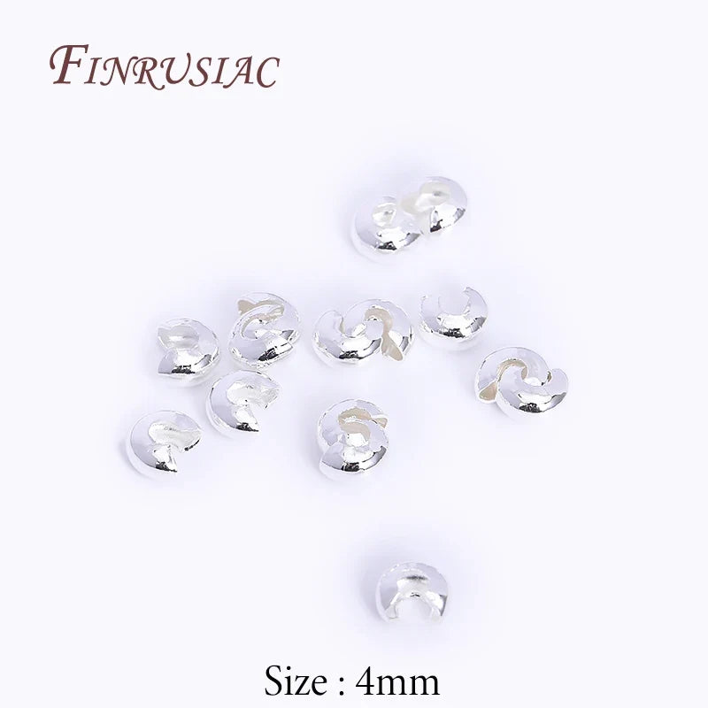 18K Gold Plated Crimp Cover Beads – 50/100 Pcs | DIY Jewelry