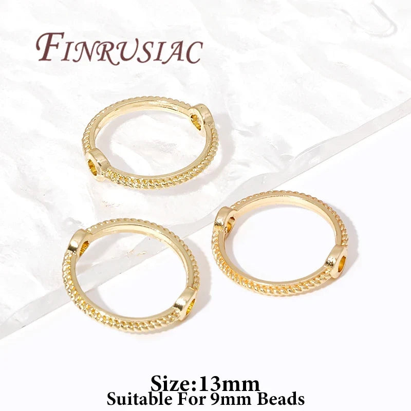 Gold & Silver Plated Brass Bead Frame Rings – DIY Jewelry Findings