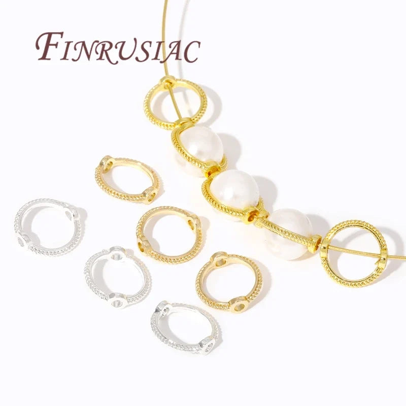 Gold & Silver Plated Brass Bead Frame Rings – DIY Jewelry Findings