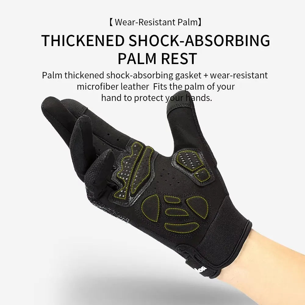 Full Finger Cycling Gloves – Non-Slip Shock-Absorbing MTB Gloves