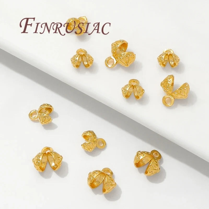 18K Gold Plated Crimp Cover Beads – DIY Jewelry Findings