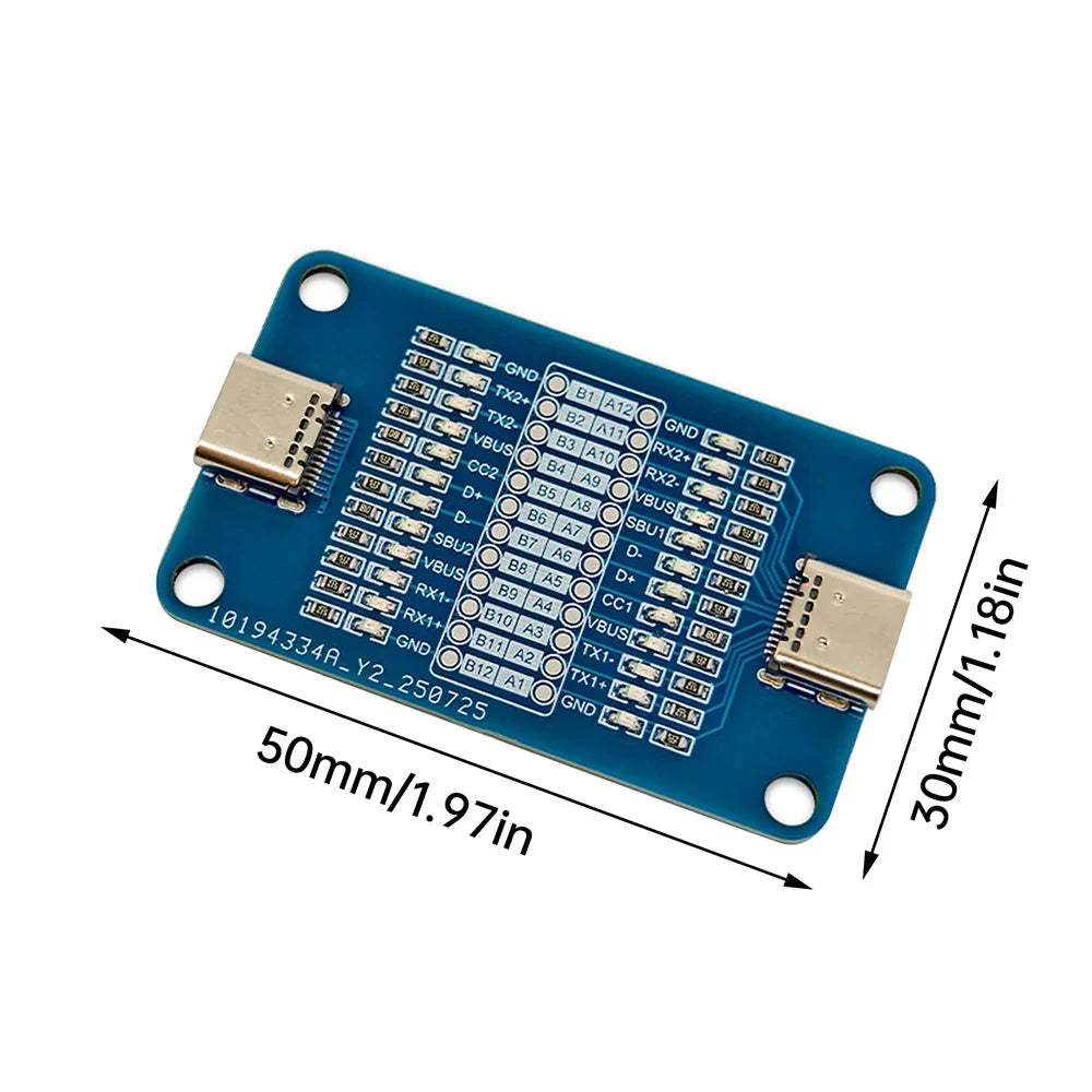 USB-C Cable Tester Module – 24-Pin Dual Port LED Indicator