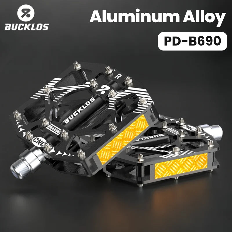 BUCKLOS Ultralight Alloy MTB Flat Pedals – Non-Slip Sealed Bearing