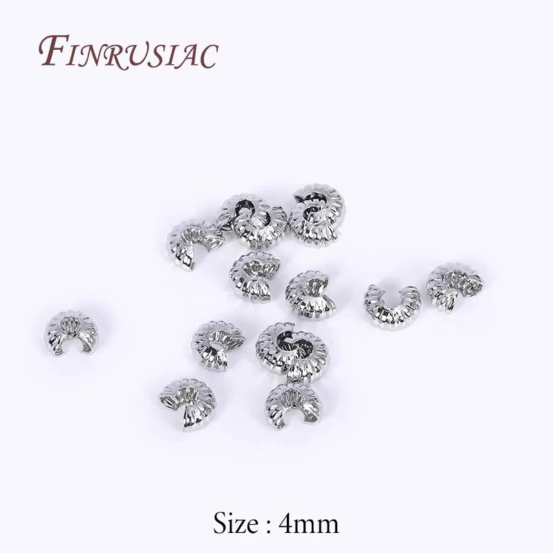 18K Gold Plated Crimp Cover Beads – 50/100 Pcs | DIY Jewelry