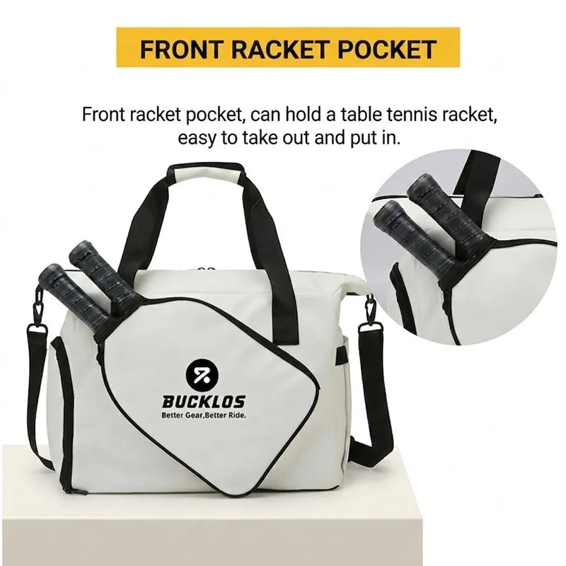BUCKLOS Pickleball Paddle Bag – Large Waterproof Racket Sports Bag