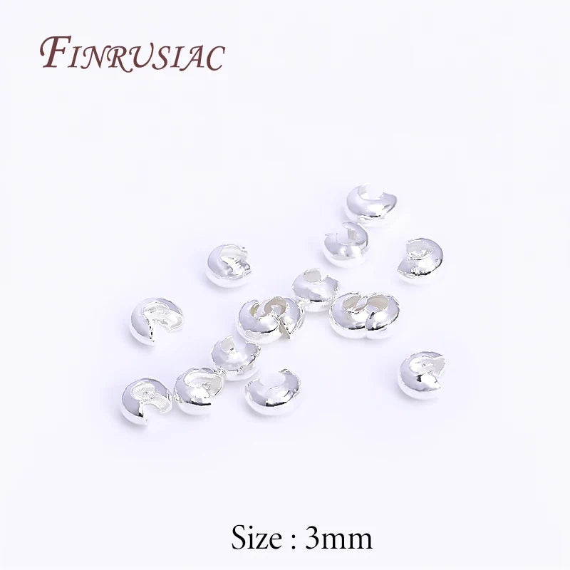 18K Gold Plated Crimp Cover Beads – 50/100 Pcs | DIY Jewelry