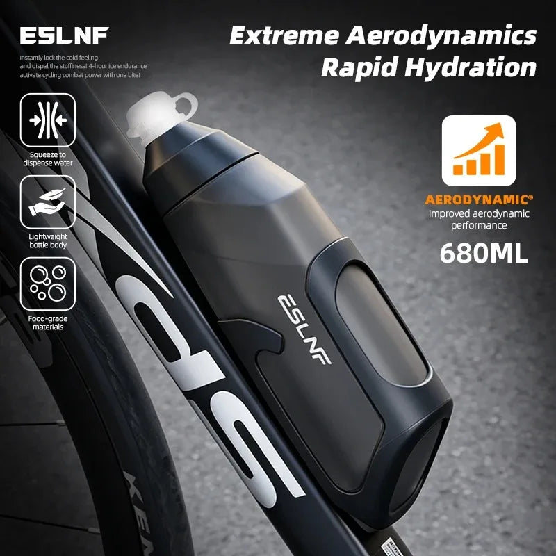 ESLNF 680ml Aerodynamic Cycling Water Bottle with Cage