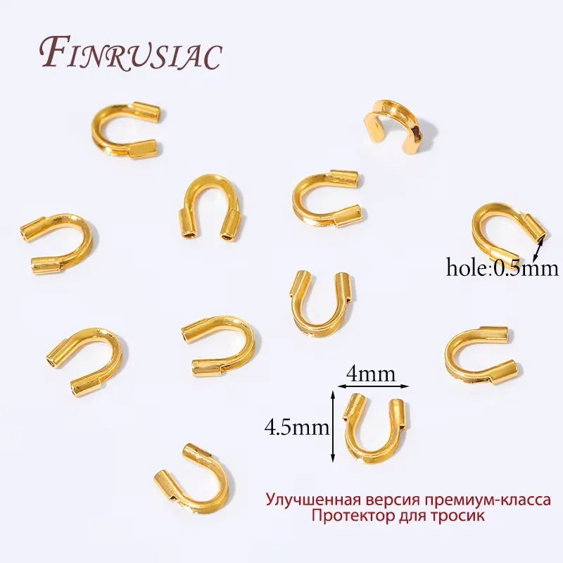 18K Gold Plated Crimp Cover Beads – 50/100 Pcs | DIY Jewelry