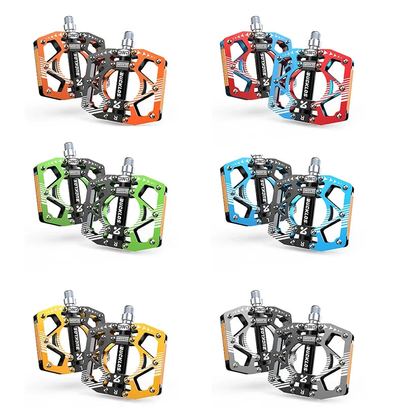 BUCKLOS Ultralight Alloy MTB Flat Pedals – Non-Slip Sealed Bearing