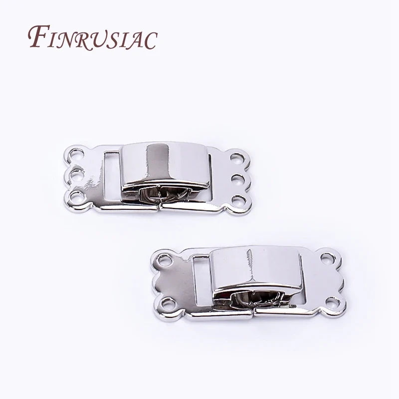Rhodium Plated 2/3 Row Lock Clasp – DIY Bracelet Necklace Findings