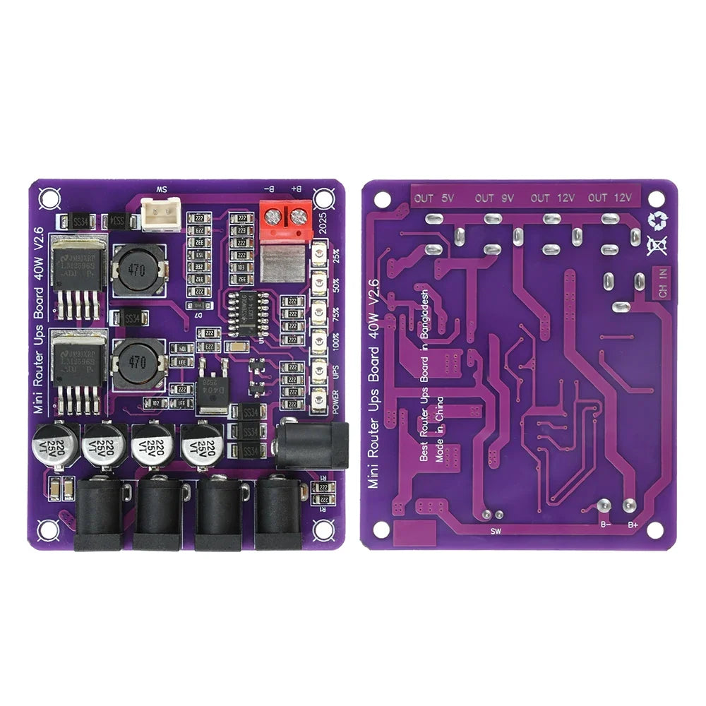 40W 4-Port UPS Power Module 12.6V Battery Charging Board