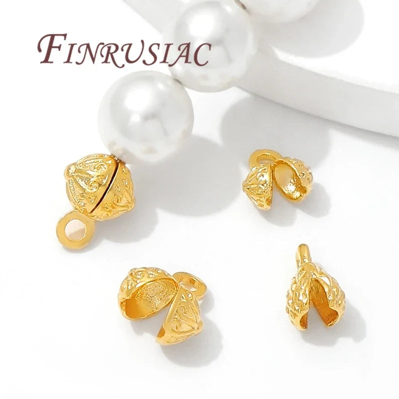 18K Gold Plated Crimp Cover Beads – DIY Jewelry Findings