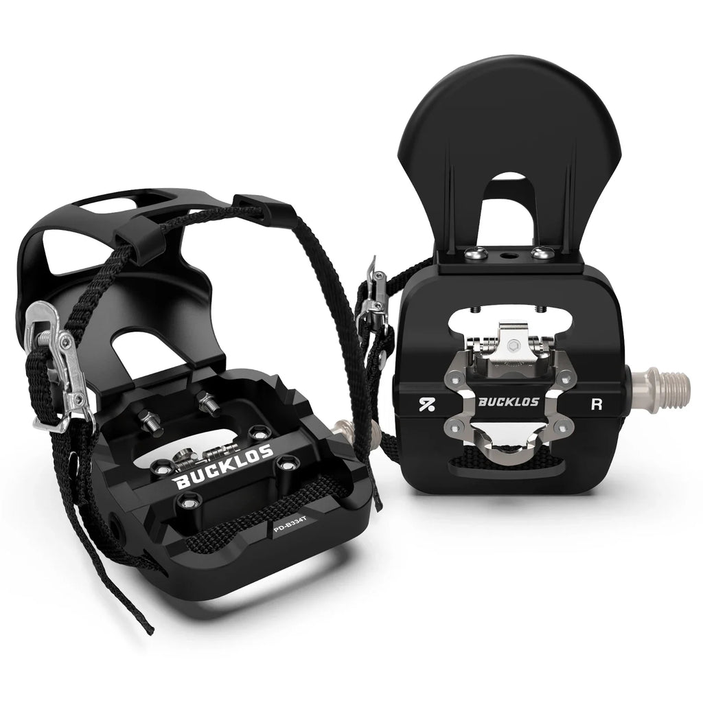 BUCKLOS Dual Function Bike Pedals – Platform & SPD Clipless