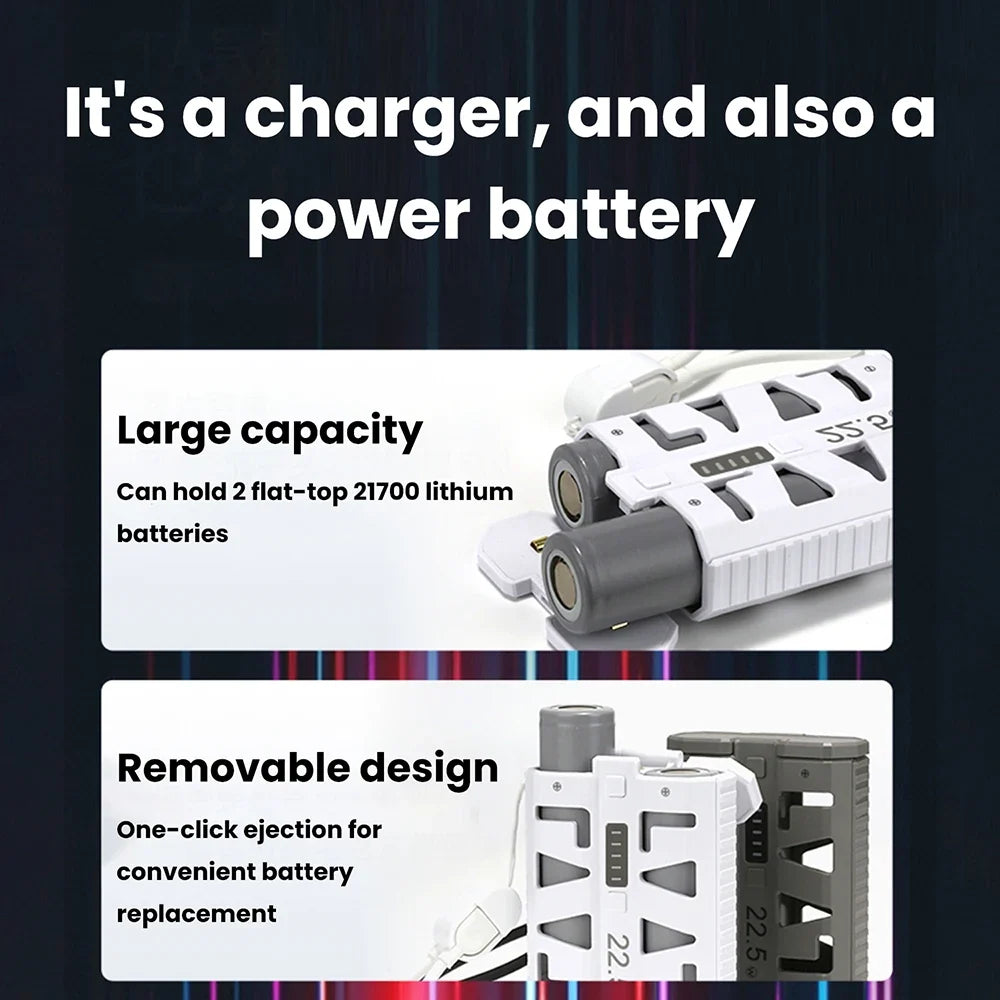 occkic 22.5W Fast-Charging Power Bank Case | 2×21700 DIY