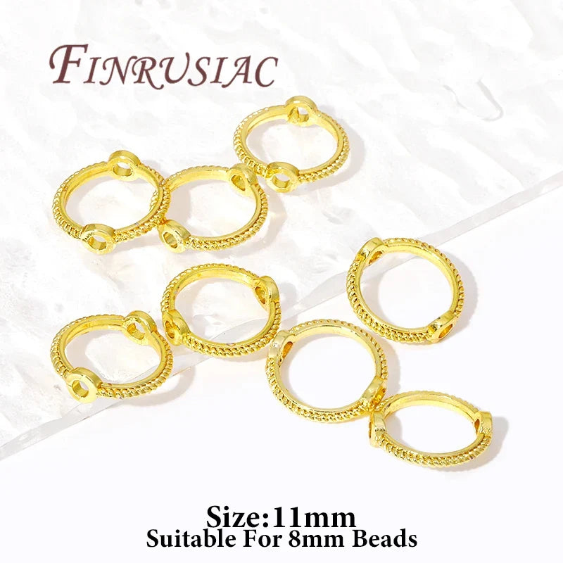 Brass Circle Frame Spacer Beads – 14K/18K Gold Plated DIY