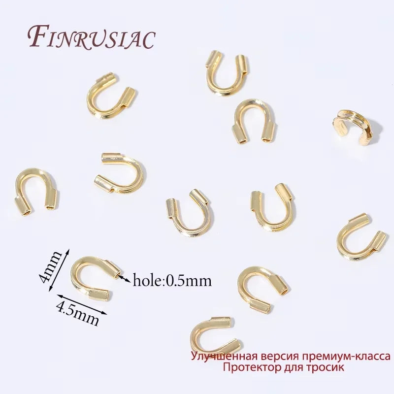 18K Gold Plated Crimp Cover Beads – 50/100 Pcs | DIY Jewelry