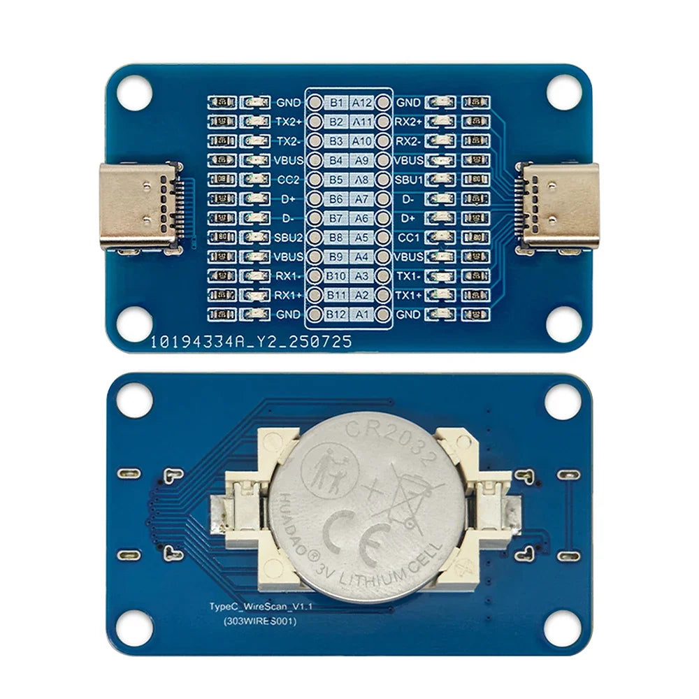 USB-C Cable Tester Module – 24-Pin Dual Port LED Indicator
