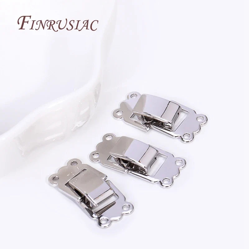 Rhodium Plated 2/3 Row Lock Clasp – DIY Bracelet Necklace Findings