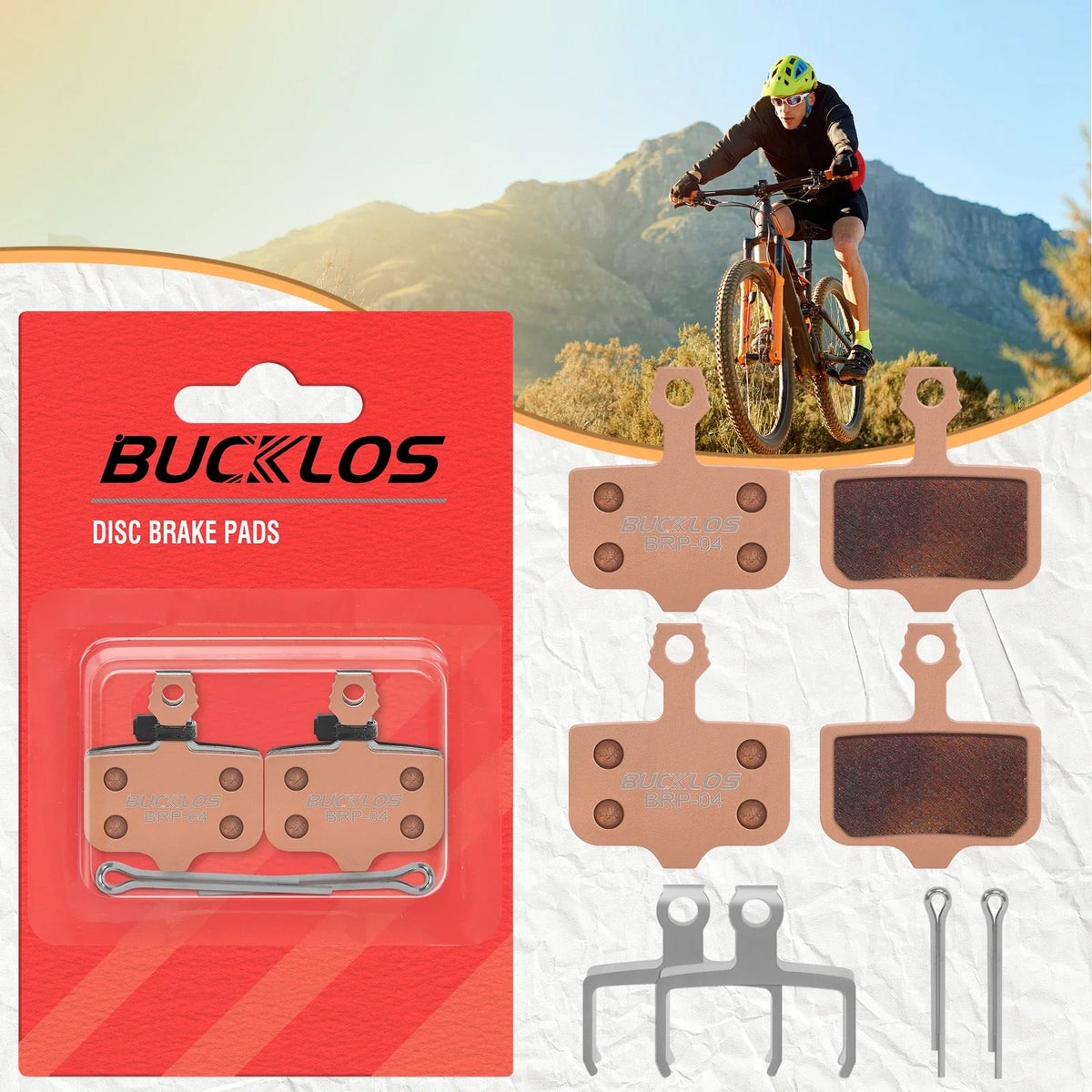 BUCKLOS Sintered Metal Disc Brake Pads for SRAM Avid MTB Gravel