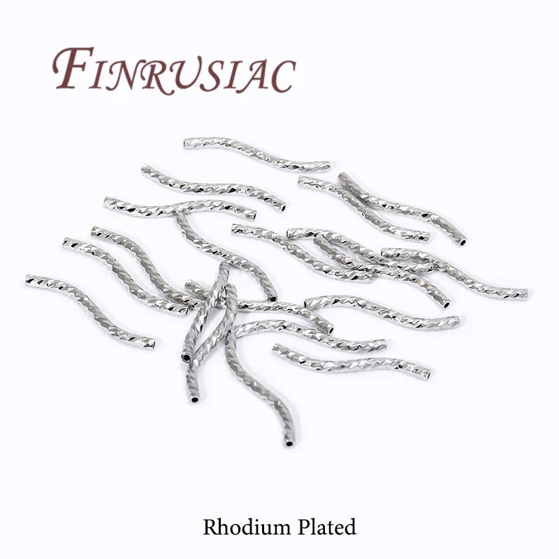 S-Shape Tube Beads – 18K Gold Plated Brass Spacers | FINRUSIAC
