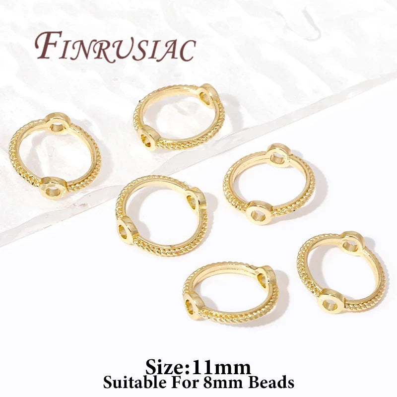 Gold & Silver Plated Brass Bead Frame Rings – DIY Jewelry Findings