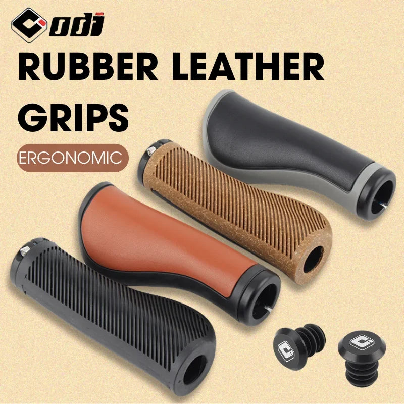 ODI Leather Lock-On MTB Handlebar Grips – Anti-Slip Bicycle