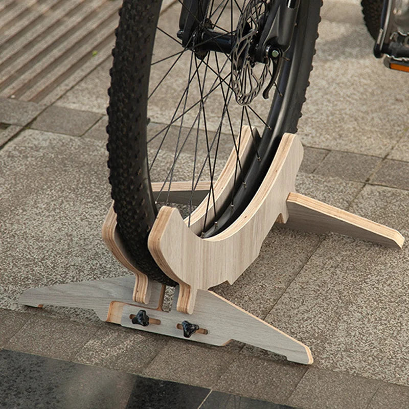 Wooden Adjustable Bike Parking Rack – Indoor Bicycle Storage Stand