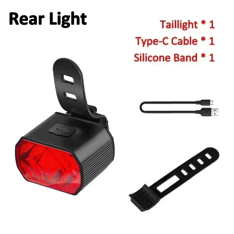 USB Rechargeable Bike Front & Rear LED Light Set – IPX6