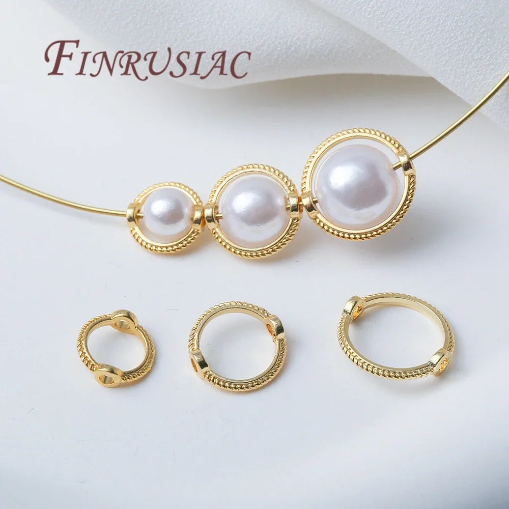 Gold & Silver Plated Brass Bead Frame Rings – DIY Jewelry Findings