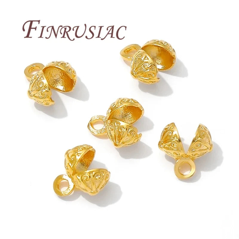 18K Gold Plated Crimp Cover Beads – DIY Jewelry Findings