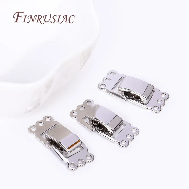 Rhodium Plated 2/3 Row Lock Clasp – DIY Bracelet Necklace Findings
