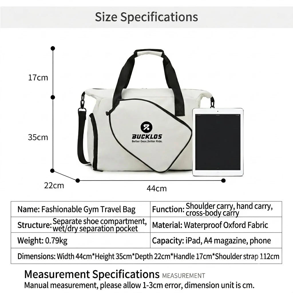 BUCKLOS Pickleball Paddle Bag – Large Waterproof Racket Sports Bag