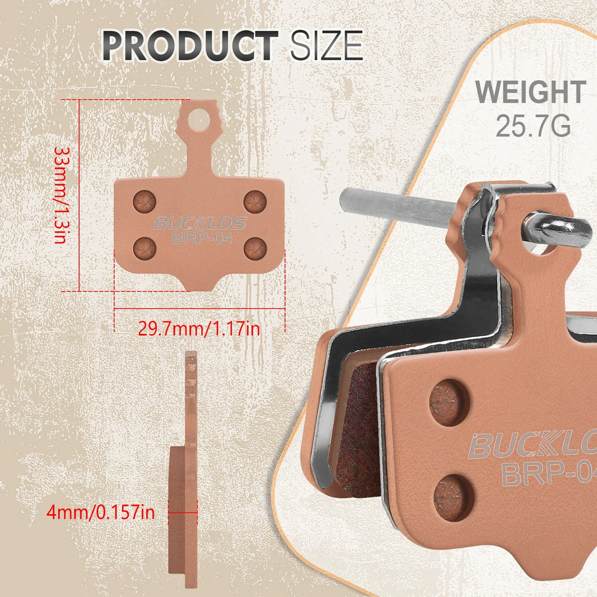 BUCKLOS Sintered Metal Disc Brake Pads for SRAM Avid MTB Gravel