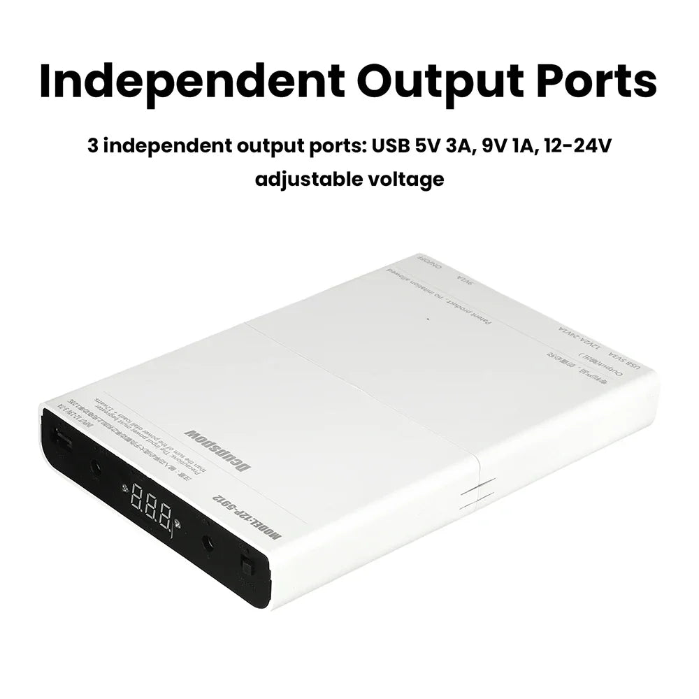 12×18650 UPS Power Supply Box | 5V 9V 12–24V Adjustable DIY Kit