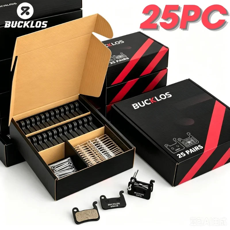BUCKLOS 25 Pair MTB Disc Brake Pads Resin Metal Ceramic A01S M06