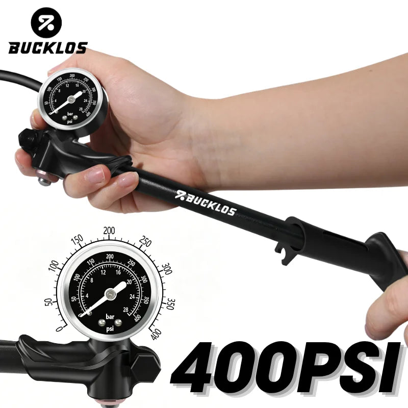 BUCKLOS 400PSI MTB Shock Pump – Air Fork & Rear Shock Inflator