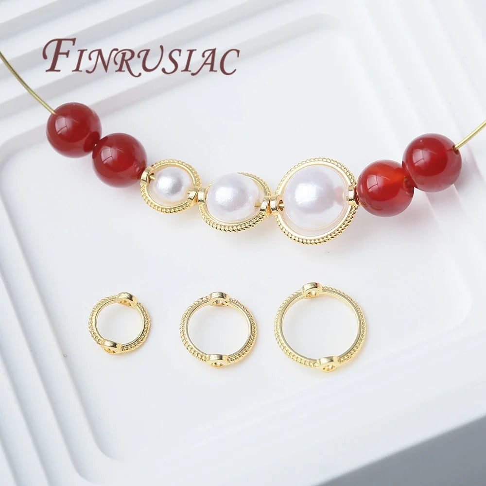 Brass Circle Frame Spacer Beads – 14K/18K Gold Plated DIY