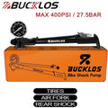 BUCKLOS 400PSI MTB Shock Pump – Air Fork & Rear Shock Inflator